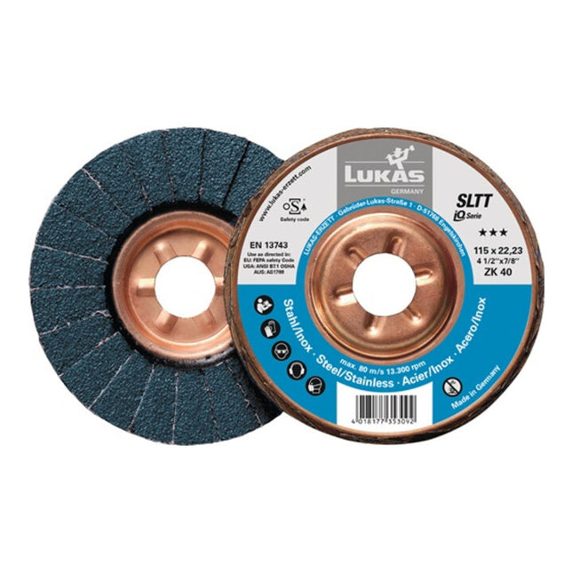 LUKAS flap disc SLTT ZK Ø 115 mm grain size 60 flat ( 4000840320 )