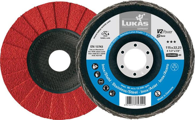 Disco lamellare LUKAS V2 POWER CER Ø 125 mm granulometria 40 piatta ( 4000840349 )