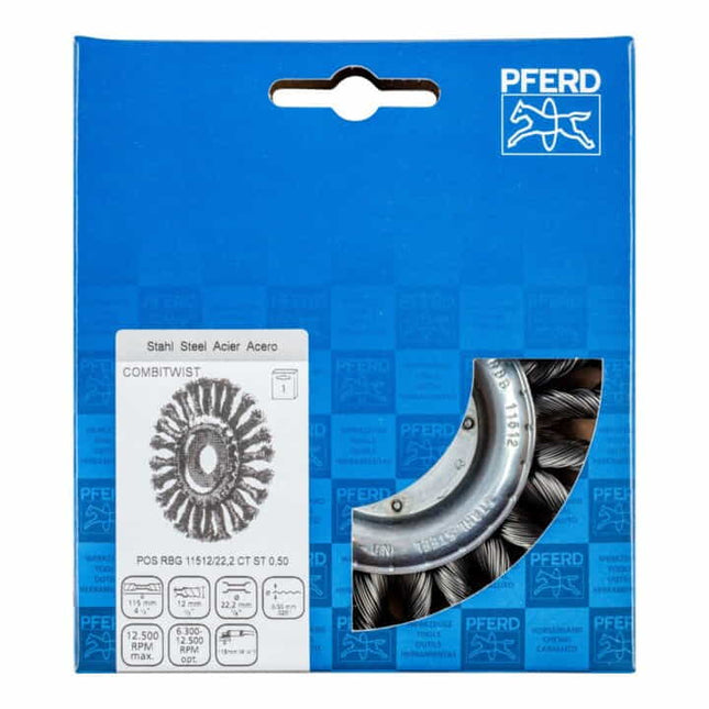 PFERD Wheel brush RBG 11512/22,2 CT ST 0,50 Ø 115 mm Wire thickness 0,5 mm ( 4000841214 )