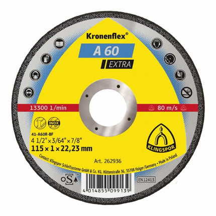 Disco de corte KLINGSPOR A 60 Extra D125x1mm recto ( 4000841305 )