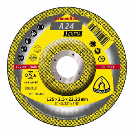 Disco de corte KLINGSPOR A 24 Extra D125x2,5mm acodado ( 4000841426 )