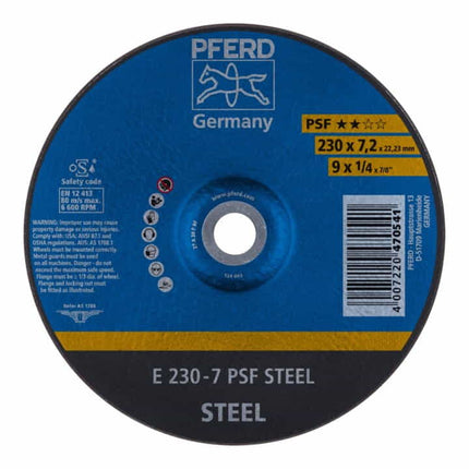 Disco de desbaste PFERD PSF STEEL D230xS7.2mm ( 4000842653 )