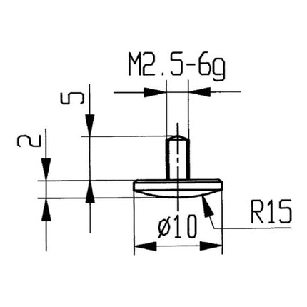 KÄFER Messeinsatz Ø 10 mm gewölbt Radius 15 ( 4000851638 )