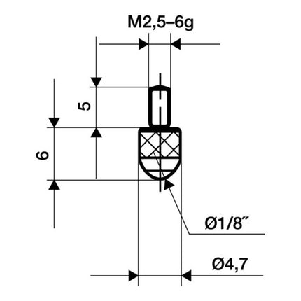 KÄFER Messeinsatz Ø 3 mm Länge 6 mm Kugel ( 4000851674 )