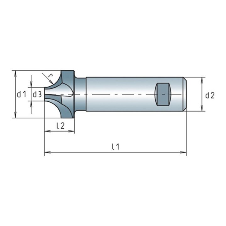 MAYKESTAG Viertelkreisprofilfräser DIN 6518 B Typ N Radius 8 mm ( 4117802017 )