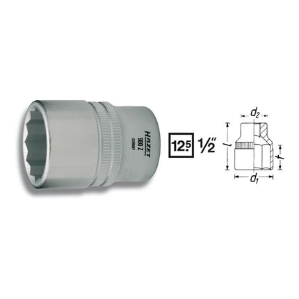 HAZET Steckschlüsseleinsatz 900Z 1/2 ″ 12-kant ( 8000466652 )