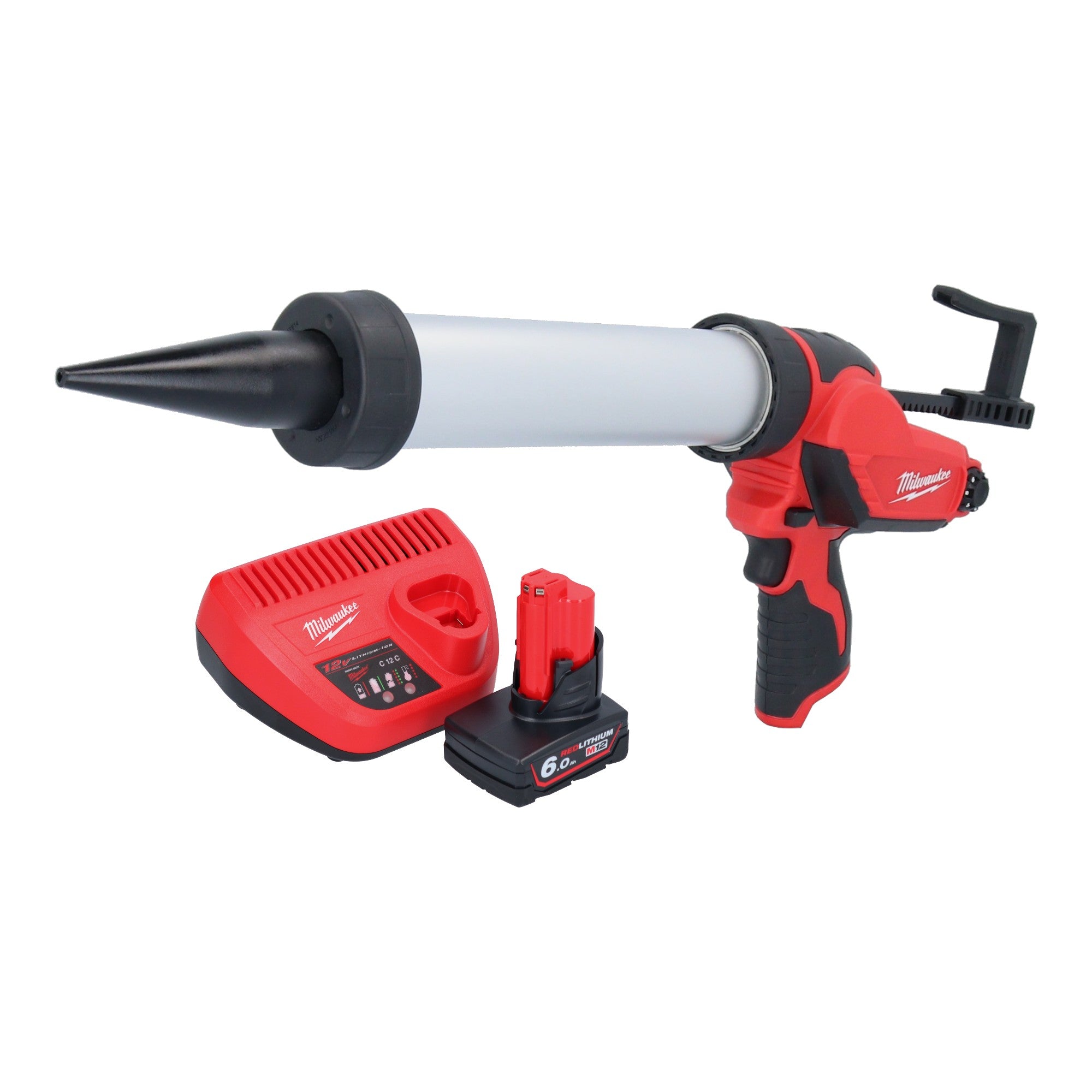 Milwaukee M12 PCG 400A 601 Akku Kartuschenpistole 12 V 400 ml 1x Akku 6 0 Ah Ladegeraet 0 - toolbrothers