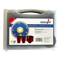 Marcrist Fliesenschneid und Bohr Set 125 mm 1x Trennscheibe 3x Trockenbohrer 3999 101 234 Koffer  0 - toolbrothers