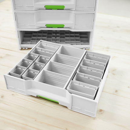 Festool 50x50/50x100x68-Set Einsatzboxen ( 578056 ) für Sortainer³, Systainer³ Combi, Systainer³ Organizer