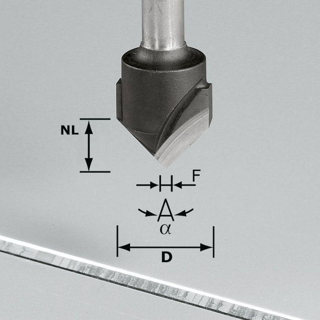 Festool HW S8 D18-90°/Alu V-Nutfräser ( 491444 ) für Oberfräsen