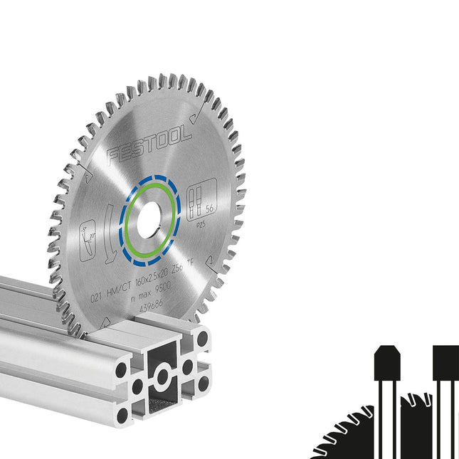 Hoja de sierra circular Festool HW 230x2,5x30 TF76 ALUMINIO/PLÁSTICO (500649) para HK 85
