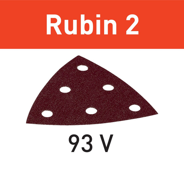 Festool STF V93/6 P100 RU2/50 Feuille abrasive Ruby 2 (499164) pour RO 90 DX, DX 93, RS 300, RS 3, LRS 93 (patin de ponçage en fer)