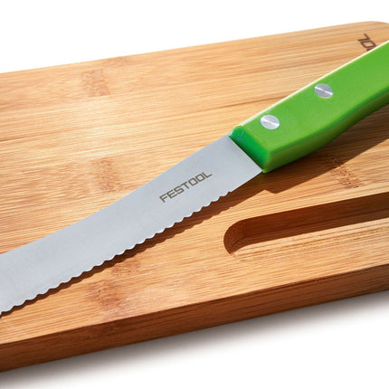 Festool Vesper-Set ( 203992 ) Bambusholz Schneidbrett Edelstahl Messer mit Wellenschnitt