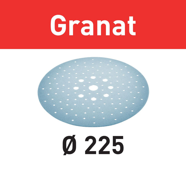 Festool STF D225/128 P120 GR/5 Schleifscheibe Granat ( 205666 ) für Langhalsschleifer PLANEX LHS 2 225 EQ(I), PLANEX 225 EQ, PLANEX LHS-E 225 easy, PLANEX LHS 2-M 225 EQ