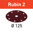Disco abrasivo Festool STF D125/8 P150 RU2/50 Ruby 2 (499098) para RO 125, ES 125, ETS 125, ETSC 125, ES-ETS 125, ES-ETSC 125, ETS EC 125, LEX 125