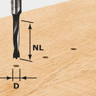 Broca para tacos Festool HW S8 D10/30 Z (491069) para OF 900, OF 1000, OF 1010, OF 1010 R, OF 1400
