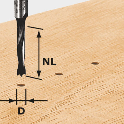 Broca para tacos Festool HW S8 D10/30 Z (491069) para OF 900, OF 1000, OF 1010, OF 1010 R, OF 1400