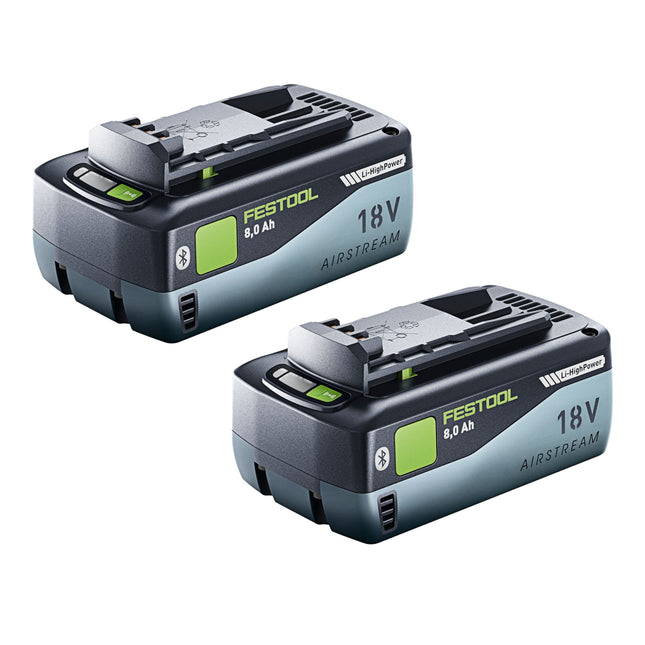 Festool battery set 2x BP 18 Li 8.0 HP-ASI battery 18 V 8.0 Ah ( 2x 577323 ) 8000 mAh Li-ion with charge level indicator