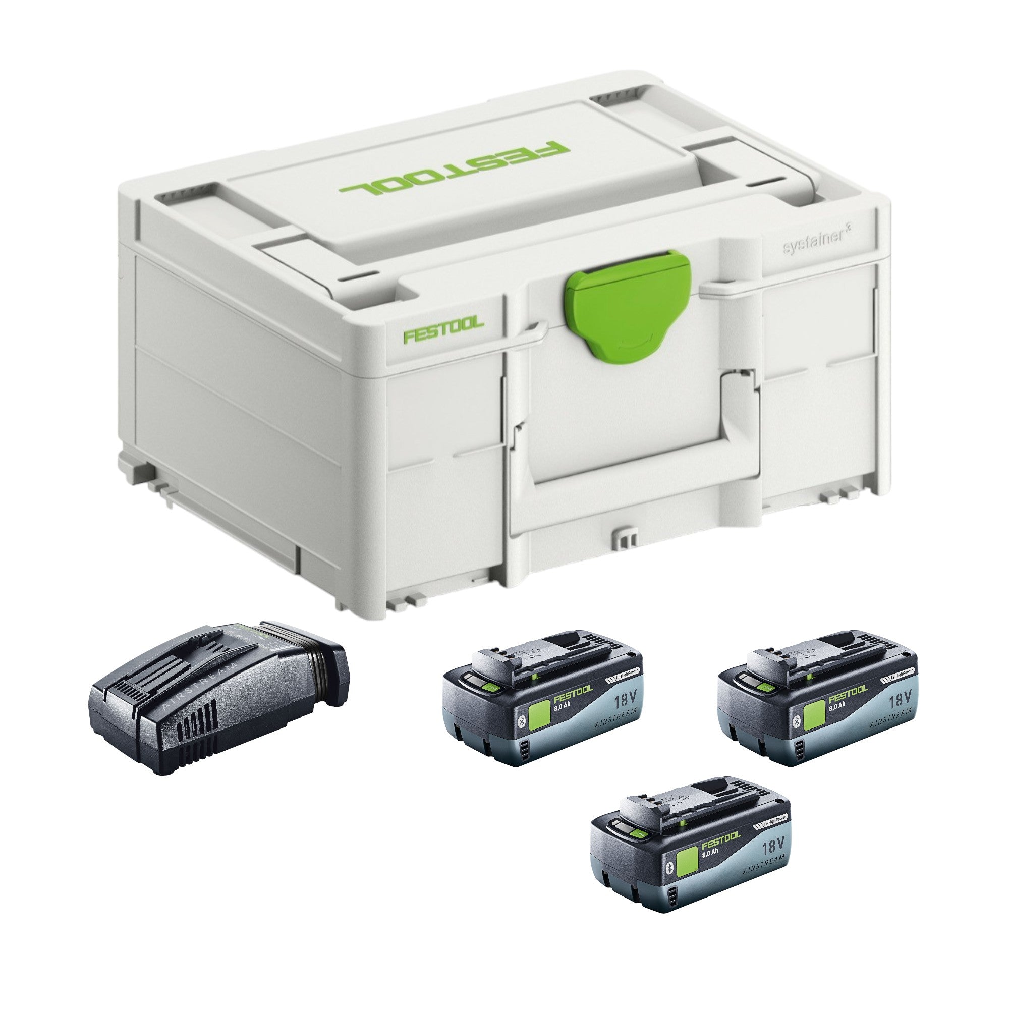 Festool SYS 18V 3x8 0 SCA16 Energie Set 3x Akku 18 V 8 0 Ah 3x 577323 Ladegeraet 576953 Systainer 0 - toolbrothers