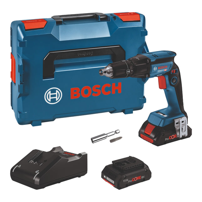 Bosch GTB 18V-45 Professional cordless drywall screwdriver 18 V 6 Nm brushless ( 06019K7002 ) + 2x ProCORE rechargeable battery 4.0 Ah + charger + L-Boxx