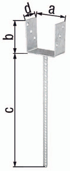 GAH U-post support ETA-10/0210 101x100x400x60mm ( 3000200712 )