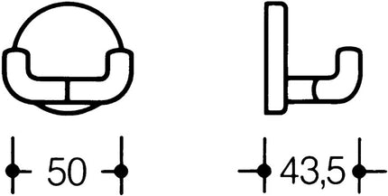 HEWI double hook 477.90.025 2 hooks ( 3000206771 )