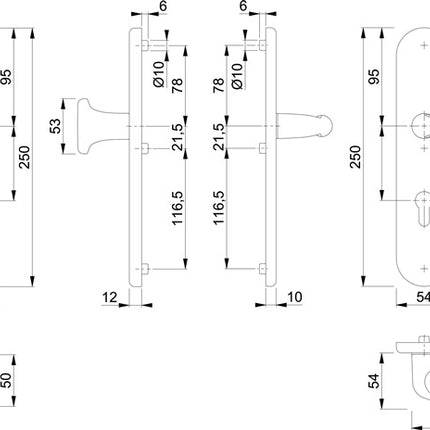 HOPPE Schutzgarnitur Verona 86G/3331/3310/1510 Aluminium F1 ( 3000209099 )