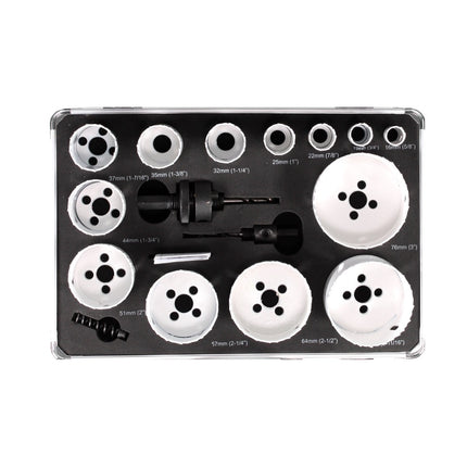 Makita D-47307 16-teiliges Lochsägen Set + Auswurffeder und 2x Aufnahme mit Zentrierbohrer im hochwertigen Aluminium Koffer - Toolbrothers