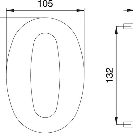 EDI Numéro de maison chiffre 0 acier inoxydable mat ( 3000261315 )
