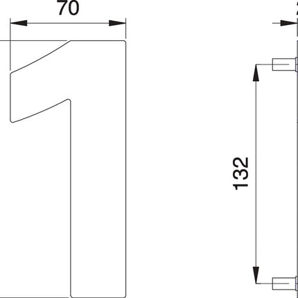 EDI Hausnummer Ziffer 1 Edelstahl matt ( 3000261316 )