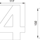EDI Hausnummer Ziffer 4 Edelstahl matt ( 3000261319 )