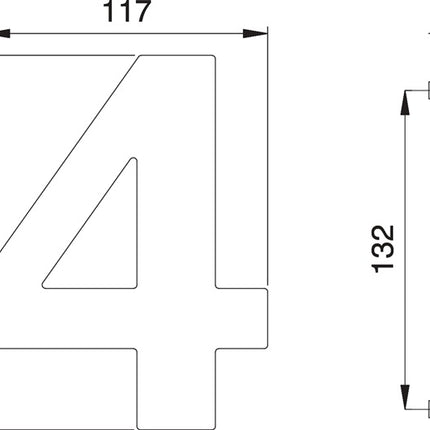 EDI Hausnummer Ziffer 4 Edelstahl matt ( 3000261319 )
