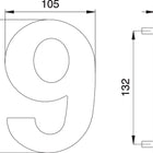 EDI Hausnummer Ziffer 6 / 9 Edelstahl matt ( 3000261321 )