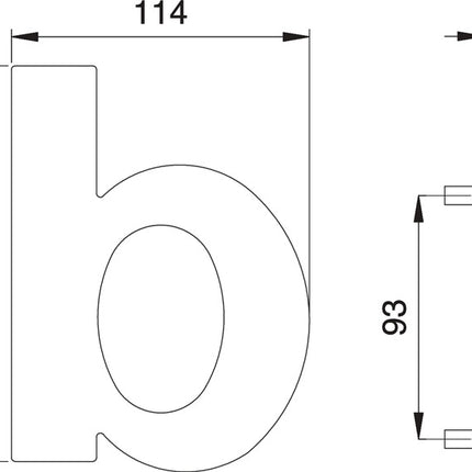 EDI Numéro de maison lettre b acier inoxydable mat ( 3000261325 )