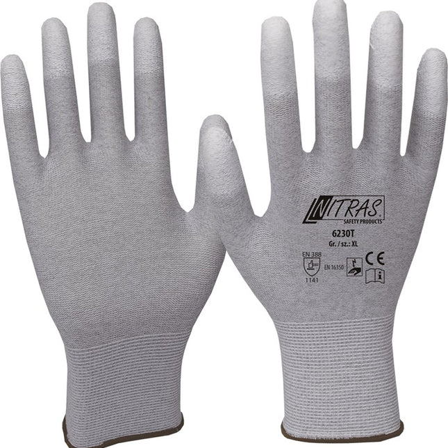 NITRAS Handschuhe  Größe 9 grau/weiß ( 4000371799 )