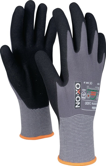 OX-ON gloves Flexible Supreme 1600 size 11 black/light grey ( 4000391367 )