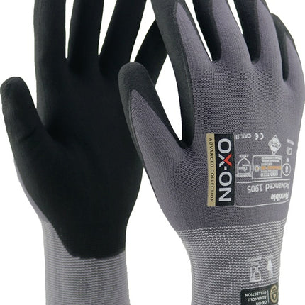 OX-ON Handschuhe Flexible Advanced 1905 Größe 6 schwarz/hellgrau ( 4000391384 )