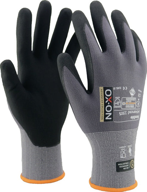 OX-ON gloves Flexible Advanced 1905 size 8 black/light grey ( 4000391386 )