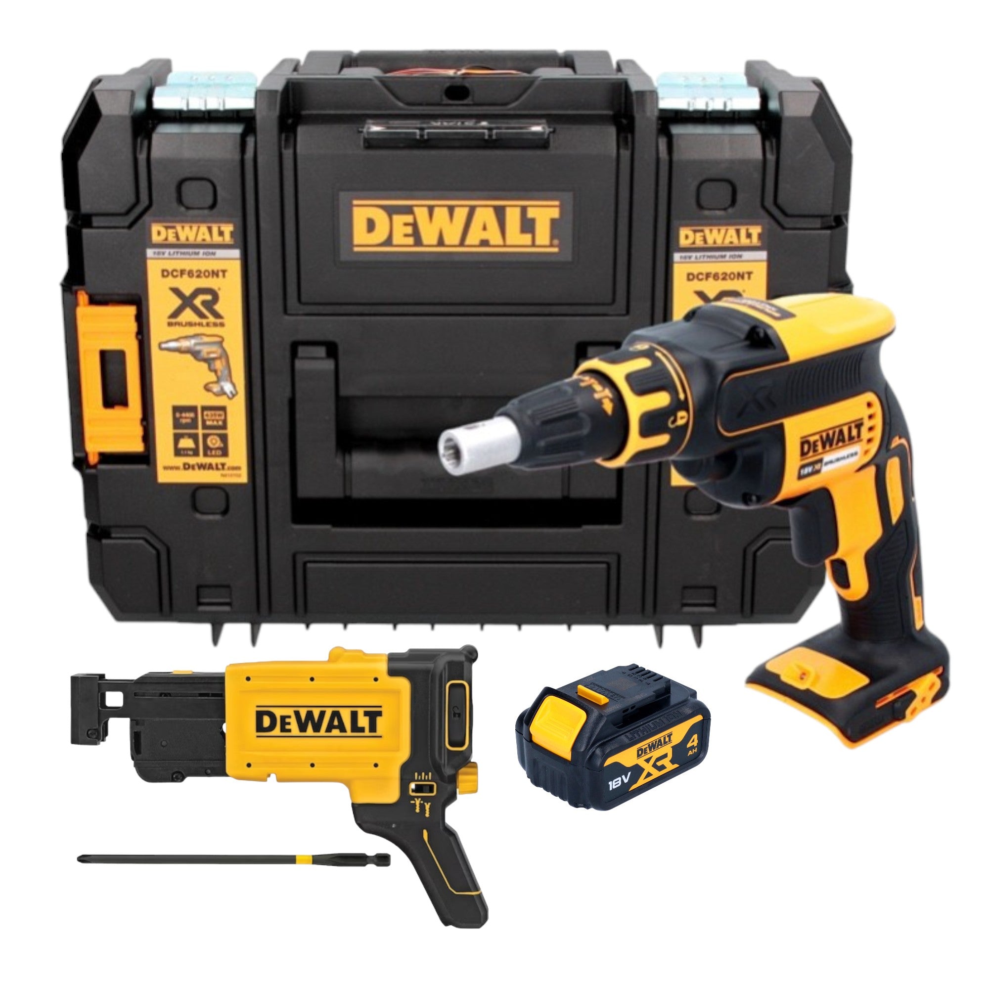 DeWalt DCF 620 NT Akku Trockenbauschrauber 18 V 30 Nm Brushless 1x Akku 4 0 Ah TSTAK ohne Ladegeraet 0 - toolbrothers