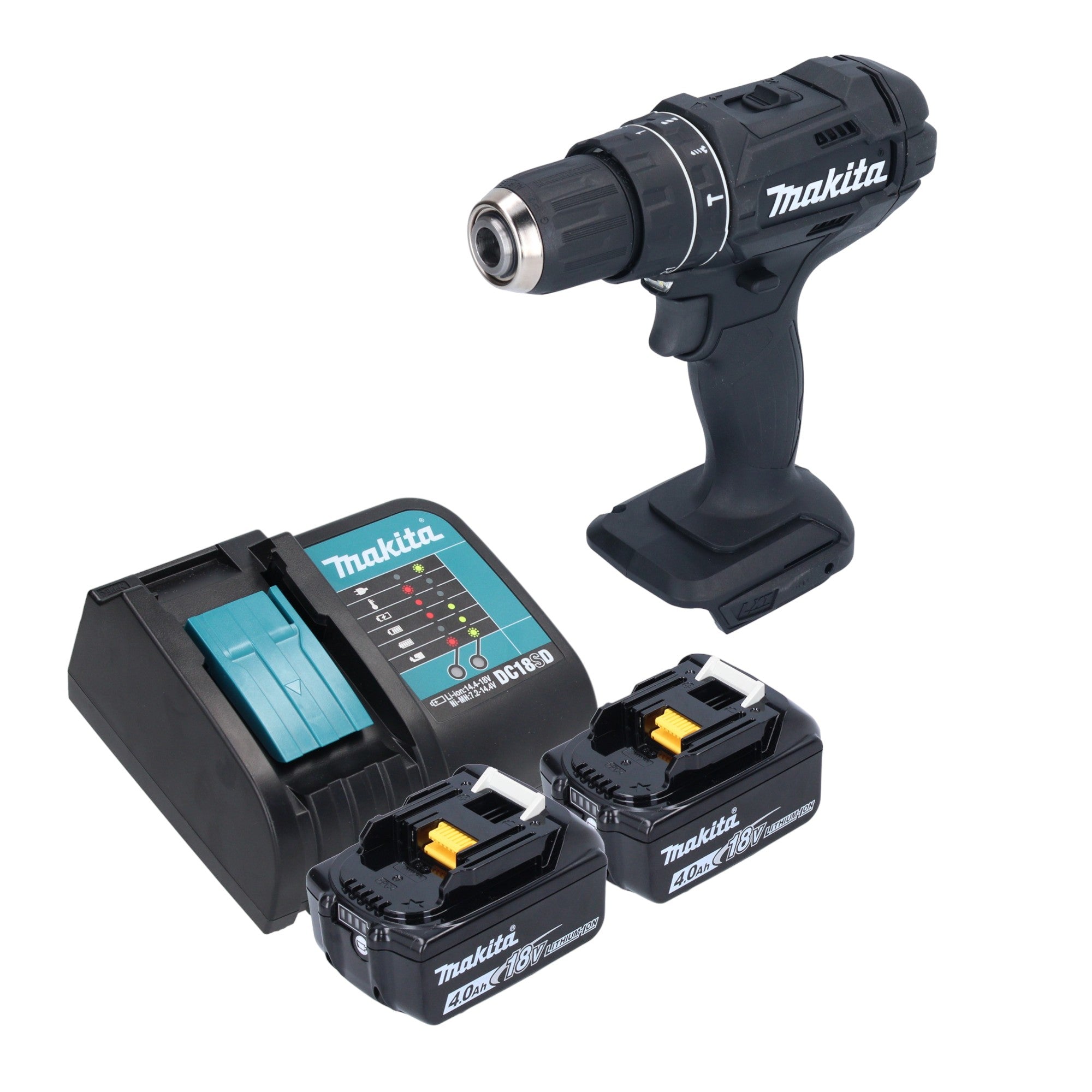 Makita DHP 482 SMB Akku Schlagbohrschrauber 18 V 62 Nm Schwarz 2x Akku 4 0 Ah Ladegeraet 0 - toolbrothers