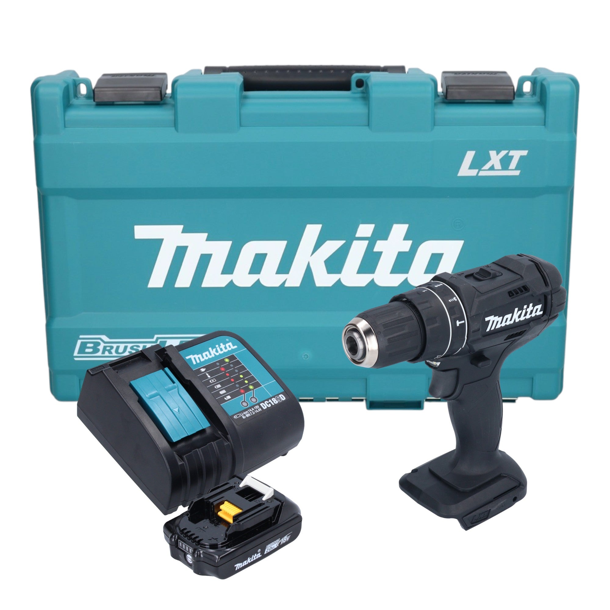 Makita DHP 482 SA1KB Akku Schlagbohrschrauber 18 V 62 Nm Schwarz 1x Akku 2 0 Ah Ladegeraet Koffer 0 - toolbrothers