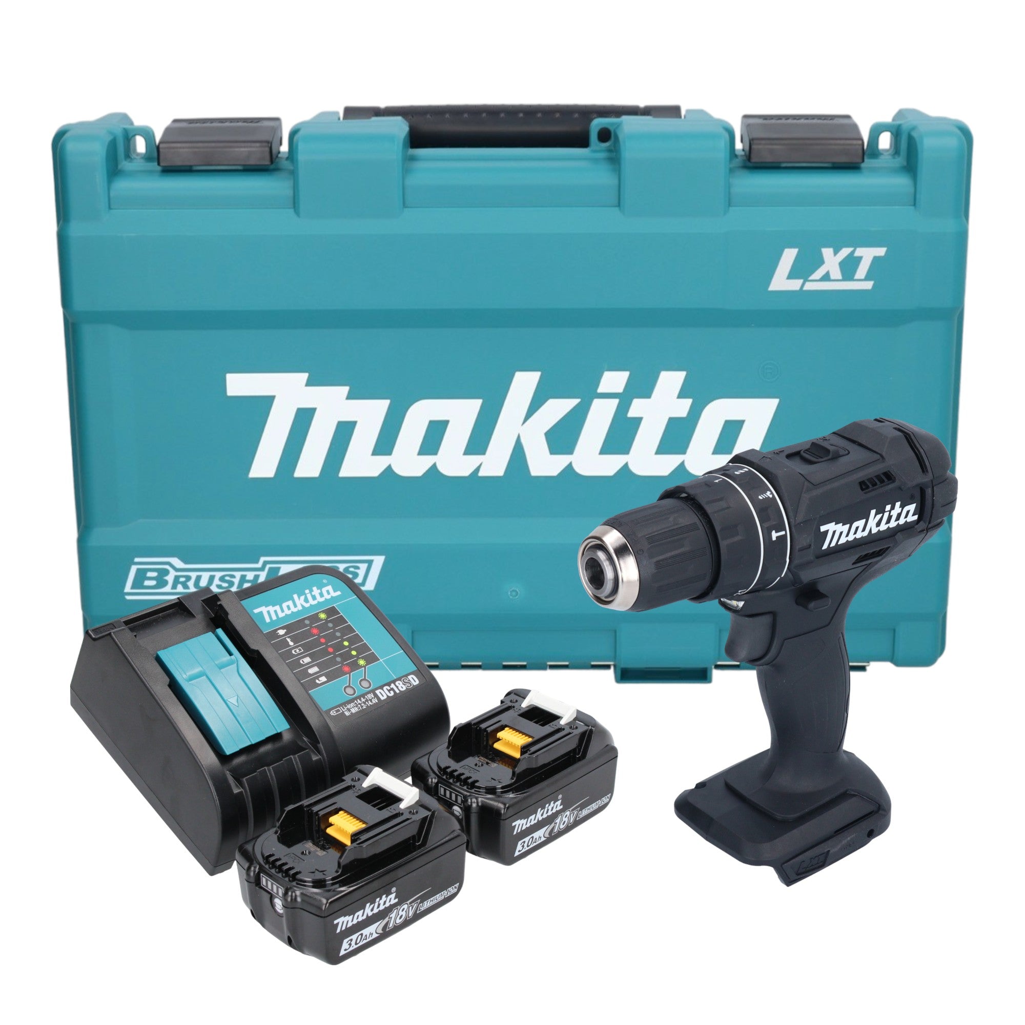 Makita DHP 482 SFKB Akku Schlagbohrschrauber 18 V 62 Nm Schwarz 2x Akku 3 0 Ah Ladegeraet Koffer 0 - toolbrothers