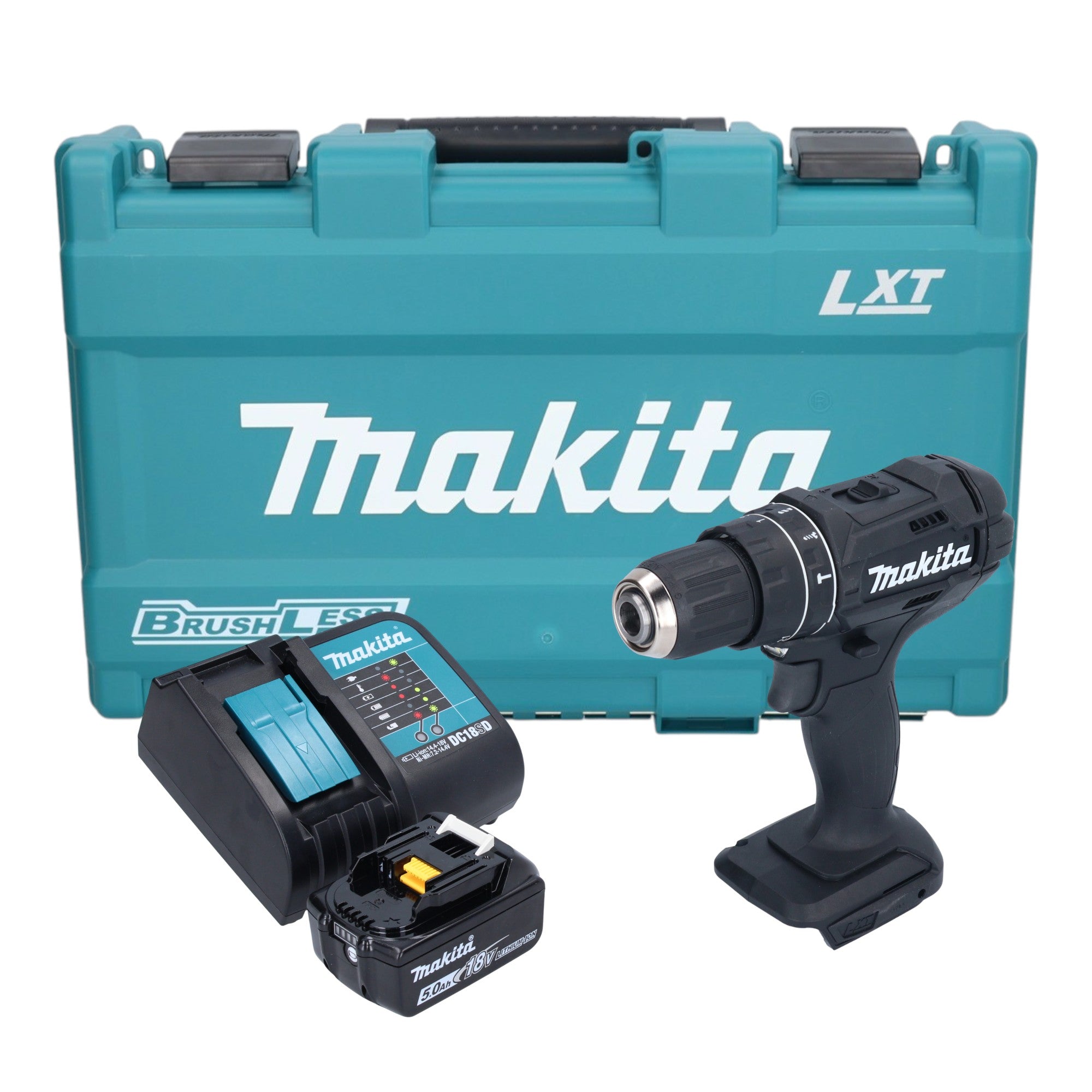 Makita DHP 482 ST1KB Akku Schlagbohrschrauber 18 V 62 Nm Schwarz 1x Akku 5 0 Ah Ladegeraet Koffer 0 - toolbrothers