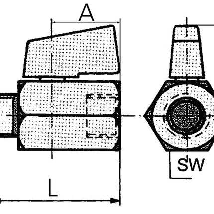 RIEGLER Mini-Kugelhahn  13,16 mm G 1/4 ″ ( 4163000271 )