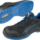Zapato de seguridad PUMA Argon Blue Low talla 47 negro/azul ( 4300700447 )