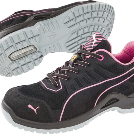 Chaussures de sécurité pour femmes PUMA Fuse TC Pink Wns Low taille 38 noir/rose ( 4300700488 )