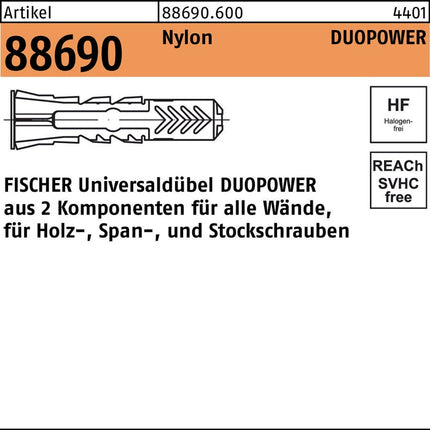 FISCHER Duebel DUOPOWER D12xL60mm 8000239154  1 - toolbrothers