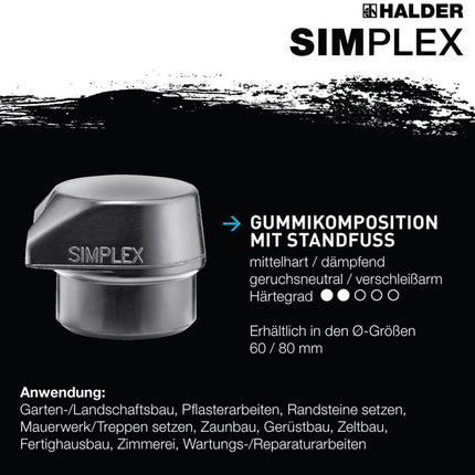 Testa di mazza HALDER soft-face Diametro della testa 80 mm ( 8002360802 )