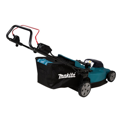 Makita DLM 480 CF2 Tondeuse à gazon sans fil 36 V ( 2x 18 V ) 48 cm 62 l + 2x batterie 3,0 Ah + chargeur