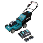 Makita DLM 480 CM2 cordless lawn mower 36 V ( 2x 18 V ) 48 cm 62 l + 2x battery 4.0 Ah + charger